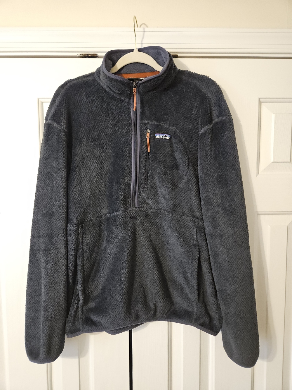 Mens M Patagonia Retool  1/2 Zip Pullover Jacket  Smolder Blue  Stand-Up Collar